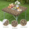thumbnail image 4 of Brown and Black Leopard Print Square Fitted Tablecloth with Elastic Edge,Square Table Cover,Washable Elastic Table Cover for Home Kitchen Party Decor 34"x34", 4 of 6