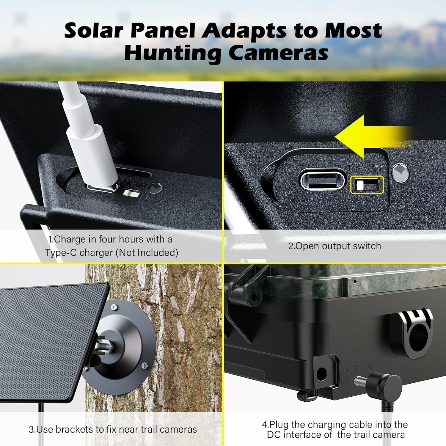 CAMPARK Trail Camera with 2500mAh Solar Panel