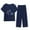E082-Navy, variant on Ailaofu Women's Summer Printed Short Sleeve Crew Neck Top Pants Two Piece Set Thin Casual Elastic Waist Pants Outdoor Home Wear