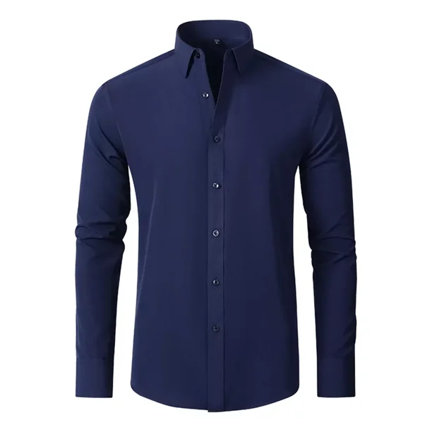 Men's Slim Fit Long Sleeve Plaid Shirt – Elegant Button-Down In Blue, Red, Gray, Purple (Sizes M-4XL)