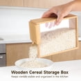 thumbnail image 2 of Cereal Container Set, 3 Pcs Dry Food Storage Container with Slide Lid, Wooden Cereal Dispenser Kitchen Pantry Storage Container, Cereal Boxes for Rice, Pasta, Sugar, 2 of 6