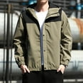 thumbnail image 4 of Maoxin Men's Jacket Men's Casual Loose Fitting Long Sleeved Zippered Hooded Jacket Jacket Coats , Army Green , M, 4 of 5