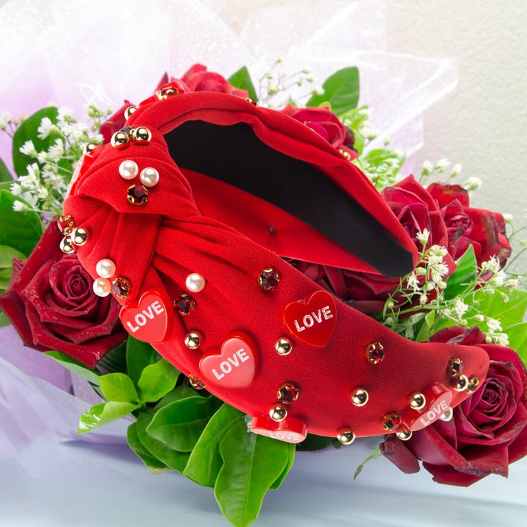 Valentine Day Headband for Women Love Heart Headband Jeweled  display picture 3