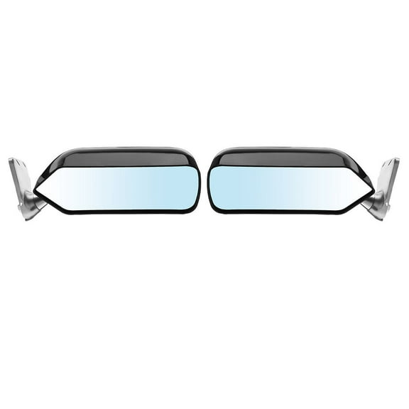 2PCS Universal F1 Style Car Racing Rearview Side Wing Mirrors Convex Glass Black