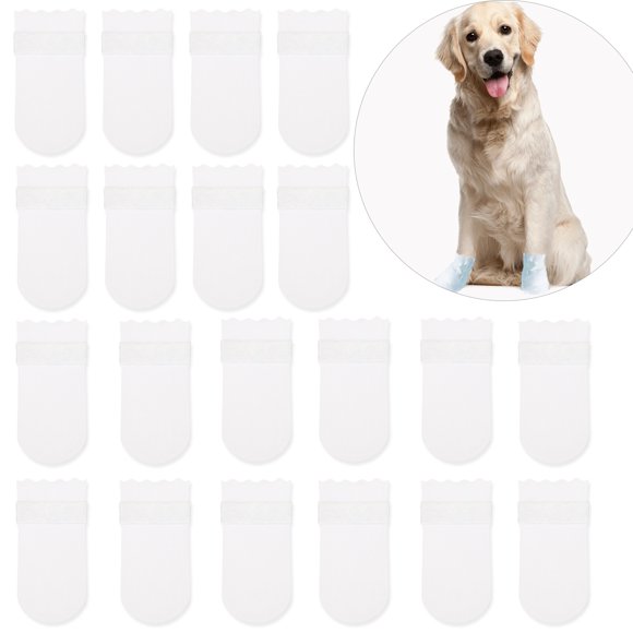 20 Pcs Chaussures Jetables pour Grands Chiens, Protecteurs de Pattes de Chien, Bottillons pour Grand Chien, Convenant aux Animaux de Compagnie à L'Extérieur (L)