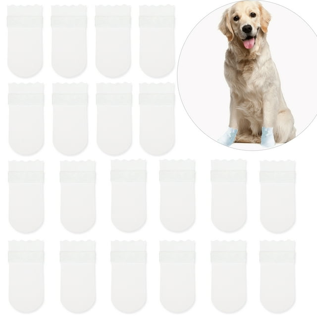 20 Pcs Chaussures Jetables pour Grands Chiens, Protecteurs de Pattes pour Chiens, Chaussons pour Grands Chiens, Adaptés aux Animaux de Compagnie en Extérieur