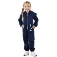 thumbnail image 3 of Joggies - Navy Blue Toddler Footless Hoodie One Piece - Toddler - Small (Fits 2'8 - 2'11"), 3 of 4