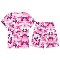 thumbnail image 3 of Hienoo Boys Girls Camouflage Short Sleeve Summer Camps Training Shorts Outfits, Sizes 3-13, 3 of 4
