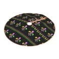 thumbnail image 2 of Balery Mardi Gras Fleur de Lis Printed Christmas Tree Skirt , Merry Christmas Party Christmas Tree Decoration,Adjustable Tree Skirt-30", 2 of 8