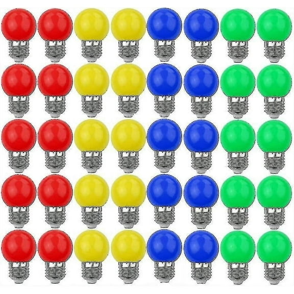 40X Colored Led Bulbs E27 Decorative And Design Light 240 Lumens Ac220v-240v Decoration Lamp Mixed Colors Red Yellow Blu SZRH A-C