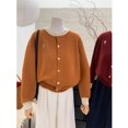 thumbnail image 2 of MJG cárdigan suéter bordado estilo navideño retro para mujer 2024 otoño e invierno nuevo nicho cárdigan de punto con cuello redondo ceroso suave, 2 of 5