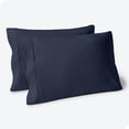 thumbnail image 1 of Bare Home Pillowcase Set - Premium 1800 Collection - Double Brushed - Ultra Soft - King Size, Midnight Blue, 2 Count, 1 of 7