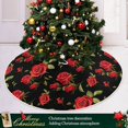 thumbnail image 6 of FMSHPON Red Rose Xmas Christmas Tree Skirt Stand Mat for Holiday Party Decoration Indoor Outdoor 48 inches, 6 of 6