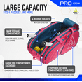 thumbnail image 2 of JOOLA Tour Elite Pro Pickleball Bag (Hot Pink/Blue), 2 of 5