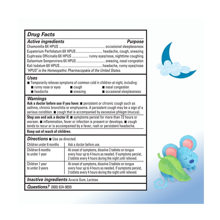 Hyland's Baby Tiny Cold & Cold Nighttime, 125 Tablets photo 4