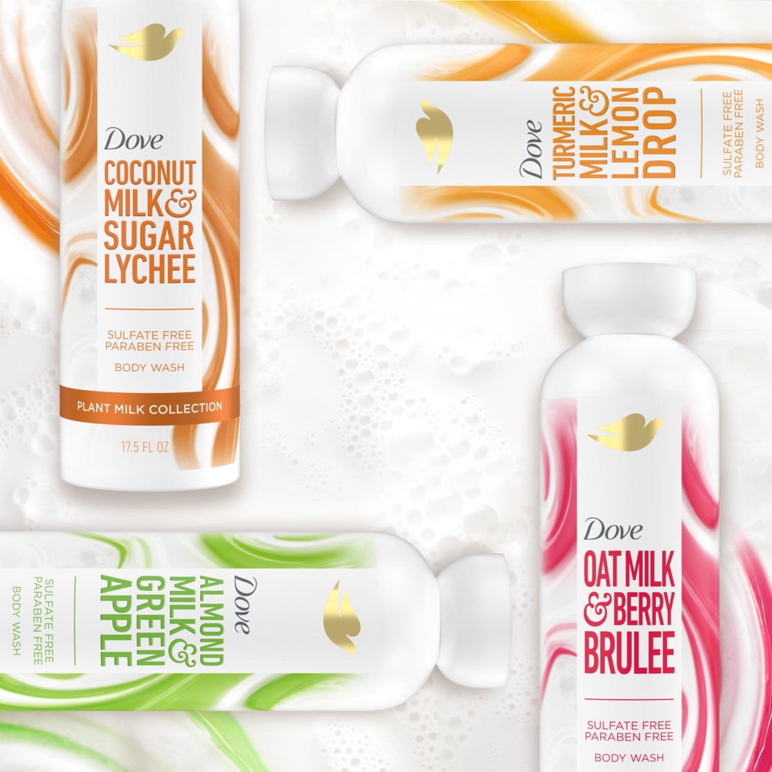 Dove Plant Milk Cleansing Body Wash Coconut & Lychee, 17.5 fl oz