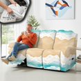 thumbnail image 4 of COEQINE Recliner Sofa Cover Soft Couch Slipcover 8 Pieces Stretch Recliner Chair Cover 3 Seater Fitted Reclining Chair Slipcover with Elastic Bottom and Pocket Coastal Decor, Beach Starfish, 4 of 8