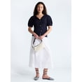 thumbnail image 2 of Free Assembly Women's and Women's Plus Pineapple Cardigan Sweater with Short Puff Sleeves, Lightweight, Sizes XS-4X, 2 of 4