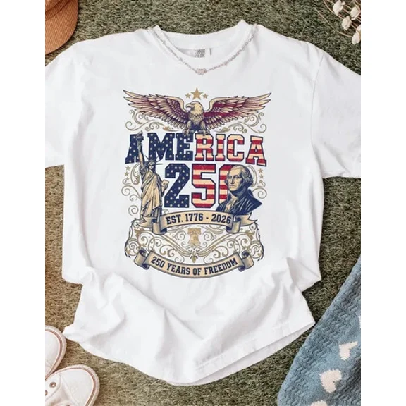 Usa 250Th Anniversary T-Shirt Vintage American Independence Day Unisex