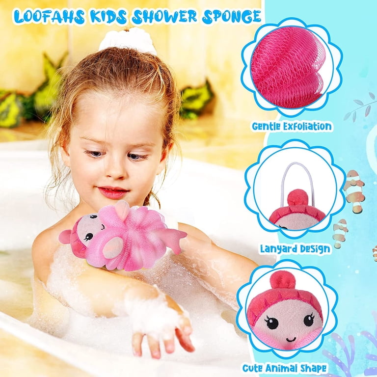 4Pcs Cartoon Animal Soft Baby Bath Sponge Shower S... - Grandado