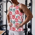 thumbnail image 5 of Lsque Rose Flowers Pattern Mens Tank Tops Muscle Athletic Quick Dry Sleeveless Workout Fitness T Shirts Beach Tank Top, Loose-fit Sleeveless Shirt for Men-4X-Large, 5 of 7