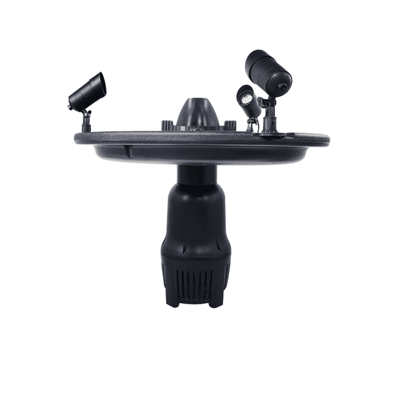 Half Off Ponds Floating Fountain, 1 HP, Color-Changing LED Lights, 15000 GPH, 100 ft Cord, 3 Nozzles