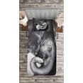 thumbnail image 3 of Ambesonne Grey Quilted Bedspread Set 2 Pcs, Mother and, Twin Size, Charcoal Grey Pale Grey, 3 of 3