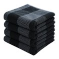 thumbnail image 1 of Juego de 4 paños de cocina a cuadros negros y grises, 100 % algodón, 33 x 71 cm, superabsorbentes, suaves y sin pelusa, 1 of 6