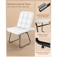 thumbnail image 5 of TacleeKii Dining Chairs Set of 2, Faux Leather Upholstered Dining Room Chairs with Metal Frame, for Kitchen Living Room, White, 5 of 9