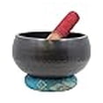 thumbnail image 3 of DharmaObjects Tibetan Dark Hand Hammered 5.5 Inches Singing Bowl Cushion Mallet Set, 3 of 4