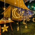 thumbnail image 2 of Cortina String Light Star Moon Light Con 8 Modos De Iluminación Con Temporizador Remoto Usb Batería Regulable Fairy String Para Ventana Pared Decoración Del Hogar Methold HA035945-00, 2 of 6