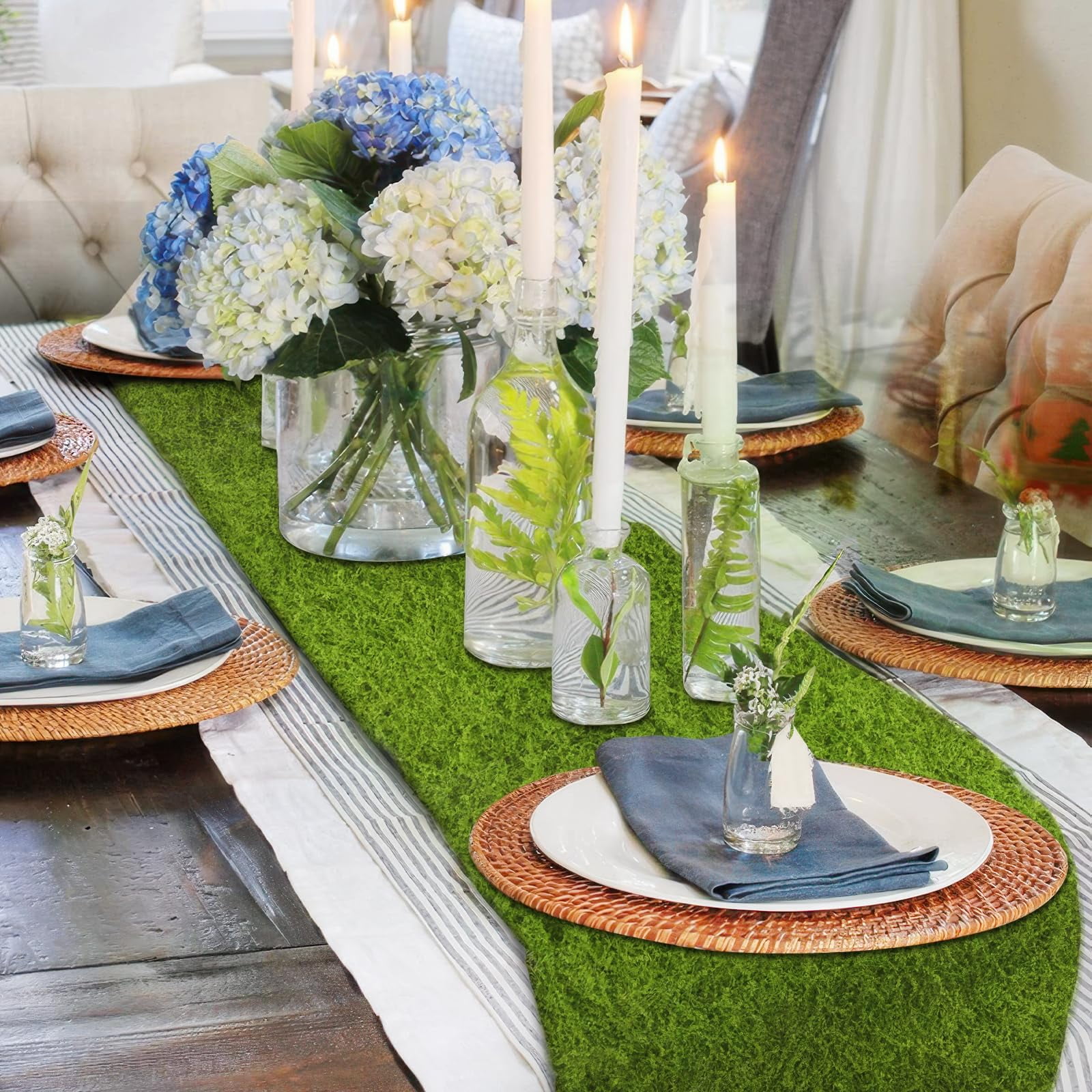 Artificial Moss Mat - Faux Moss Roll for Fairy Gardens, Terrariums, Crafts, and Green Wall Decor (Light Green)