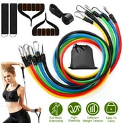 Resistance Bands Exercise Bands Workout Bands, 11Pcs Resistance Bands- Up to 100lb Indoor and Outdoor Bands with Door Anchor and Handles for Strength, Slim, Yoga, Home Gym Equipment