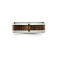 thumbnail image 5 of Mens Stainless Steel Koa Wood Inlay Polished Wedding Band Ring (8mm) for Men, 5 of 6