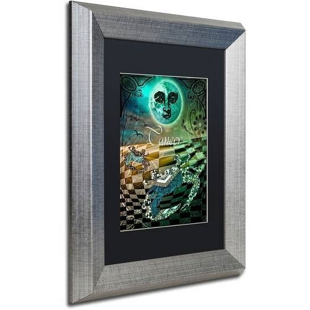 Trademark Fine Art "Art Nouveau Zodiac Cancer" Canvas Art by Color Bakery Black Matte, Silver Frame