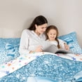 thumbnail image 4 of Erosebridal Cute Blue Bow Knot Queen Comforter Set 3pcs For Kids Teens,Girls Bling Glitter Print Cheetah Print Bedding Comforter Set,Ultra Soft Home Decor, 4 of 6
