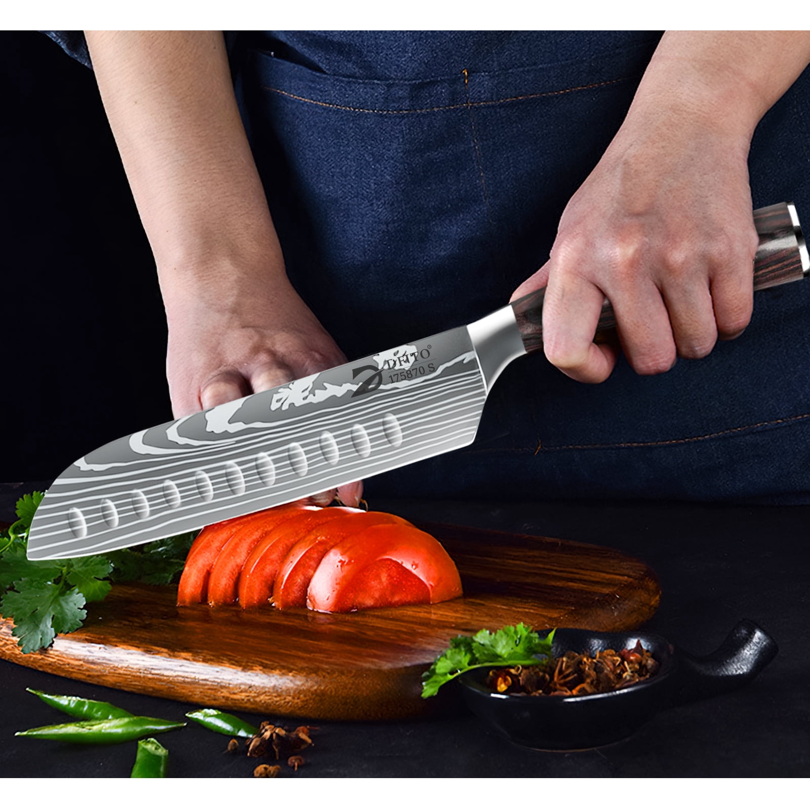 MDHAND Professional Kitchen Chef Knife Set, High-Carbon Stainless Steel Chef Knife Set, 8 Piece Knifes set Ultra Sharp for Very Fast Cutting