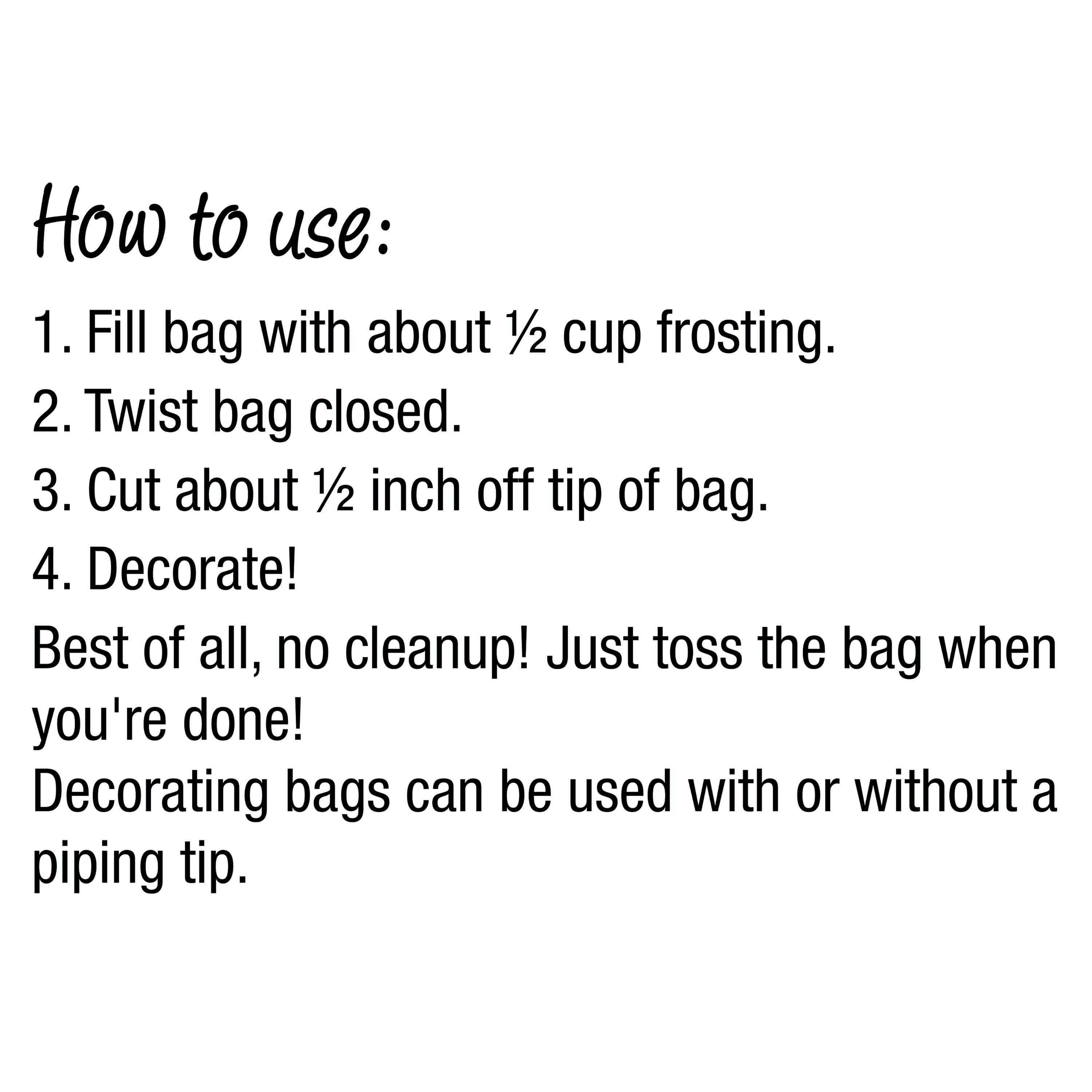(4 pack) Great Value Disposable Decorating Bags, 8 Count