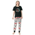 thumbnail image 3 of URMAGIC Matching Family Pajamas Sets Christmas PJ's with Short Sleeve Black Tee Tops and Print Pants Loungewear Sleepwear, 3 of 4