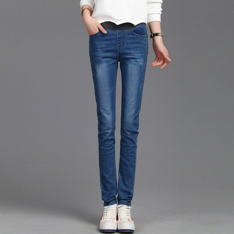 Alitao Jeans for Women Petite Pants Fashion Women Loose High Waist