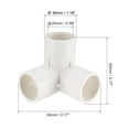 thumbnail image 2 of Accesorio de tubería en forma de T de 3 vías Uxcell de grado de muebles de 0.98 pulgadas color blanco 1 Pcs, 2 of 3