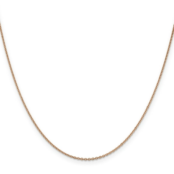 14K Rose Gold 1.4mm Diamond Cut Cable Chain 24 Inch