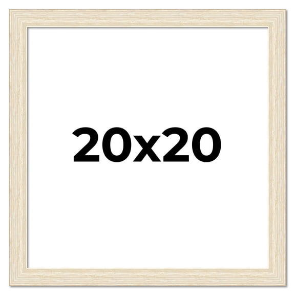 20x20 Frame White Real Wood Picture Frame Width 1.5 inches | Interior Frame Depth 0.5 inches | Barn