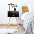 thumbnail image 2 of Giantex Nightstand W/2 Drawers, End Side Table w/Natural Legs for Small Spaces(2, Espresso), 2 of 6