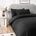 thumbnail image 3 of Deconovo Bed Sheet Set, Brushed Microfiber Soft Sheets for Bedroom, Queen, Black, 4 Piece, 3 of 8