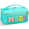 thumbnail image 1 of Estuche de maquillaje Geetery Chenille Letter Bag de nailon verde para mujer, 1 of 7