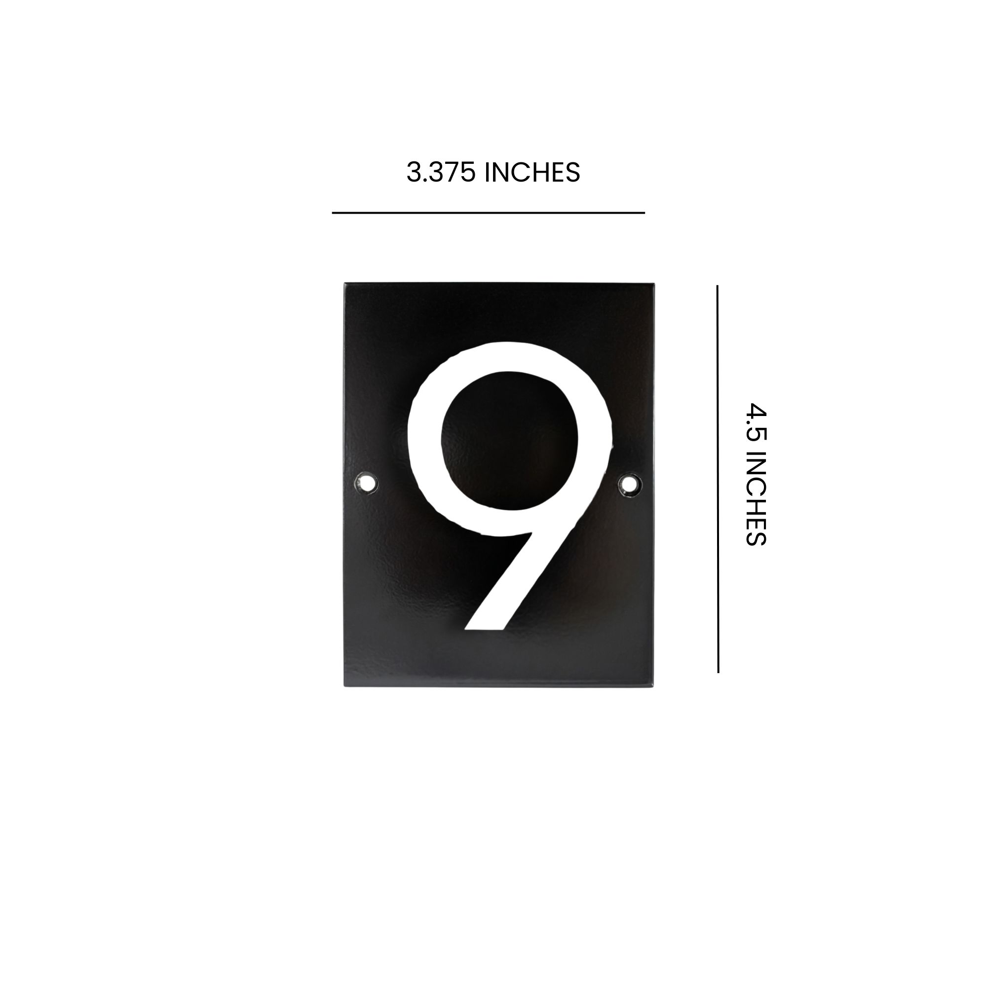 Floating Modern 3" Number Horizontal Address Plaque (1 character) - Black/White
