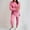 01 Pink, variant on Fewfanhot 2 Piece Lounge Set Women Sweatsuit Set Twist Front Cropped Sweatshirt Wide Leg Sweatpant Lounge Set Tracksuit