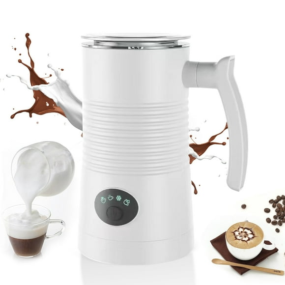 4-in-1 400W 304 Stainless Steel Milk Frother & Warmer, 350ml Hot Milk/160ml Froth Capacity, 65°C Heating, IPX2 Waterproof, 4 Modes (Thick/Light Warm Foam, Hot/Cold Milk), Includes Cleaning Brush,