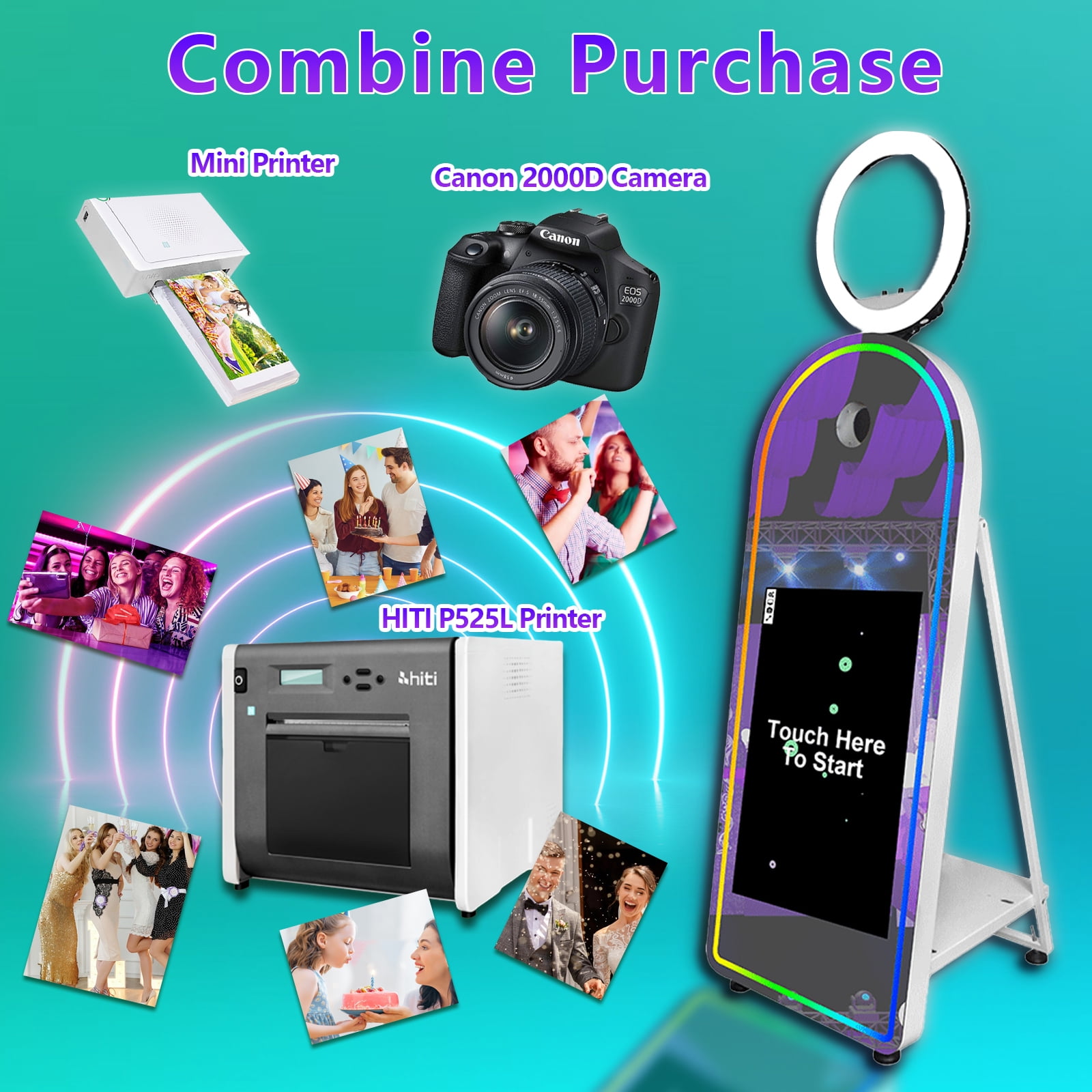 PAAFNN Mirror Photobooth Selfie 32''Touch Screen 65''Photobooth Machine for Wedding Party Events